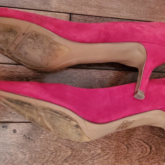 Nine West Red Suede 8.5 Pumps - Picture 4 of 4